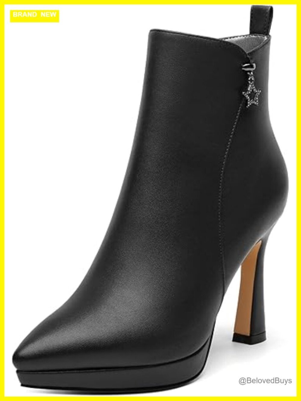 Women's PU Leather Ankle Boots Stiletto High Heel Platform Zipper Winter Booties